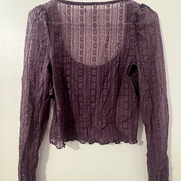 Urban Outfitters Purple Lace Shirt - Picture 2 of 4